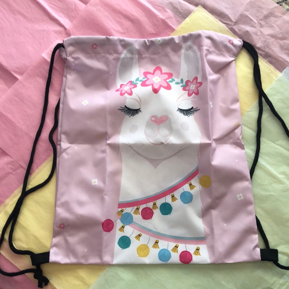 New Llama print drawstring  backpack